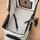 Passeggino per Cani Pieghevole con 3 Reti e Cerniera 75x46x94 cm in Ferro e Tessuto Oxford Grigio