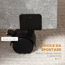 Tavolo Pieghevole Salvaspazio 75x140x74 cm con Ruote in Legno Grigio