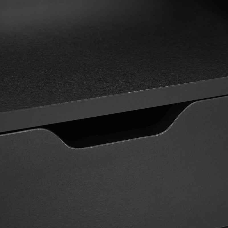 Set 2 Comodini Sospesi 40x30x19,5 cm in Truciolato Nero