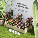 Letto per Orto  119x62,5x64 cm con 3 Tralicci e 2 Fioriere con Fondo Aperto in Legno di Abete  