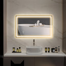 Specchio per Bagno con Luci LED a 3 Tonalità 100x3x60 cm Antiappannamento e Strato Antiurto    
