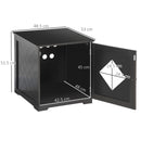 Lettiera per Gatti con Porta Magnetica 48,5x53x51,5 cm in MDF e Truciolato Nera