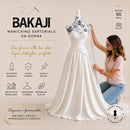 Manichino Sartoriale Femminile con 50 Spilli Modello Capri Sartoria Donna in Schiuma PE Bianco e Blu     