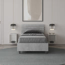 Letto Singolo Ankel Testata Doghe Dritta  Cemento Varie Misure