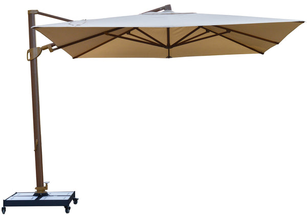 prezzo Parasol de jardin décentralisé 3,3x3,3m en aluminium et polyester écru