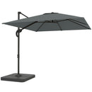 Ombrellone da Giardino a Manovella 240x240 cm con Base Riempibile e Girevole Telaio in Alluminio Grigio Scuro      