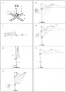 Ombrellone da Giardino Saturno Decentrato 3x4 m in Alluminio Multicolor Telo Tortora