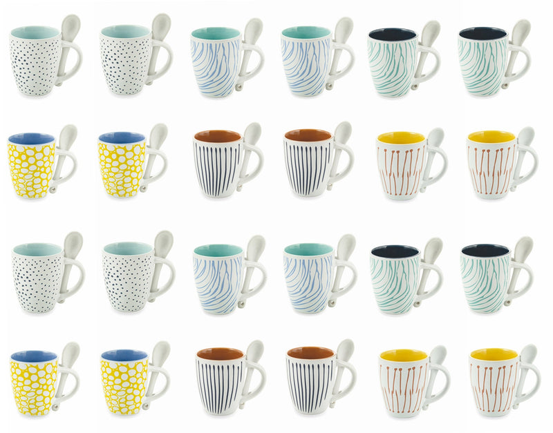 Set 24 Tazzine da Caffè Ø6x9 cm in Gres Villa d'Este Home Tivoli Marea