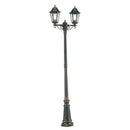 Lampada Palo Alto Due Luci per Giardino Colore Nero e Oro per Esterno Linea Merlet Sovil