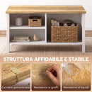 Cassapanca Contenitore 80x60x40 cm con Coperchio Sollevabile in Pannello Truciolare e Metallo Effetto Legno Naturale      