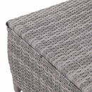 Set Salotto da Giardino Tavolino Baule Divano 2 Sedie in Polyrattan con Cuscini Tulsa Grigio