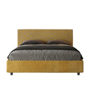 Letto Matrimoniale con Testata e Alzata Comoda Imbottito in Tessuto Labirinto Arla Giallo Varie Misure