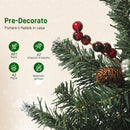 Albero di Natale Innevato 180 cm con 200 Luci LED con 42 Pigne e 42 Grappoli di Bacche Verde e Argento      