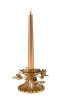 Set 2 P/Candela con Foglie Ø12 cm Oro