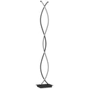 Lampada da Terra LED a Doppia Spirale 25x20x144 cm con Luminosità Regolabile Interruttore a Pedale Nero      