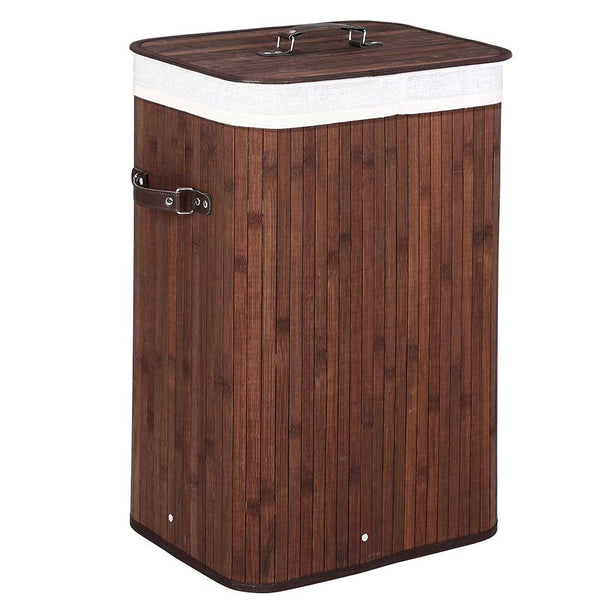 Cesto Biancheria Sporca Pieghevole in Bambu Tessuto Portabiancheria con Manici Marrone prezzo