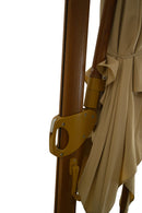 Ombrellone da Giardino Decentrato con LED 3,3x3,3m in Alluminio Telo in Poliestere Trastevere Ecrù