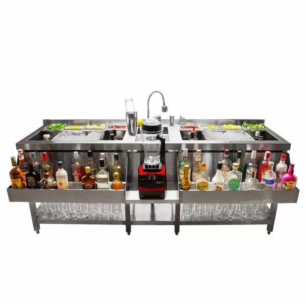 acquista Comptoir de Station Barman Double 84,2x197,2x78 cm en Acier