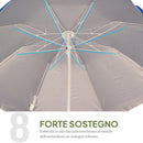Ombrellone da Giardino Ø160x205  cm Spiaggia Inclinabile in Acciaio e Poliestere Blu