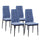 Lot de 4 chaises 42x52x98 cm en tissu bleu Milano