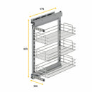 Carrello Estraibile per Moduli Inferiori Cucina da 400 a 480 mm in Acciaio Emuca Brillo Cromato