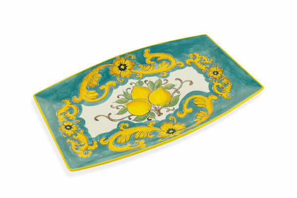 online Assiette décorative 45,5x28,5x3 cm en Dolomite VdE Tivoli 1996 Sicile
