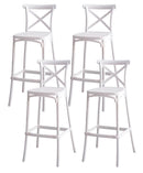 Set 4 Sgabelli 40x36x91 cm in Polipropilene Pompei Bianco