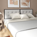 Testiera Letto Matrimoniale in Microfibra Imbottita Trapuntata a Bottoni per Letti da 180cm  Grigio Chiaro