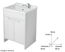 Mobile Lavatoio in PVC 60x50x85cm 2 Ante Forlani Washouse Wengè