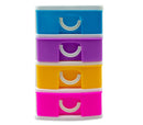 Mini Cassettiera 4 Piani 9x13x15 cm Multicolor in plastica rigida