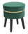 Tabouret Paris Vert Ø35x40,5 cm Bois Eponge et Velours Synthétique Vert et Doré et Noir