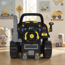 Set Officina Escavatore Giocattolo per Bambini 3-6 Anni 46x41x47 cm con Motore e 68 Accessori in PP Giallo      