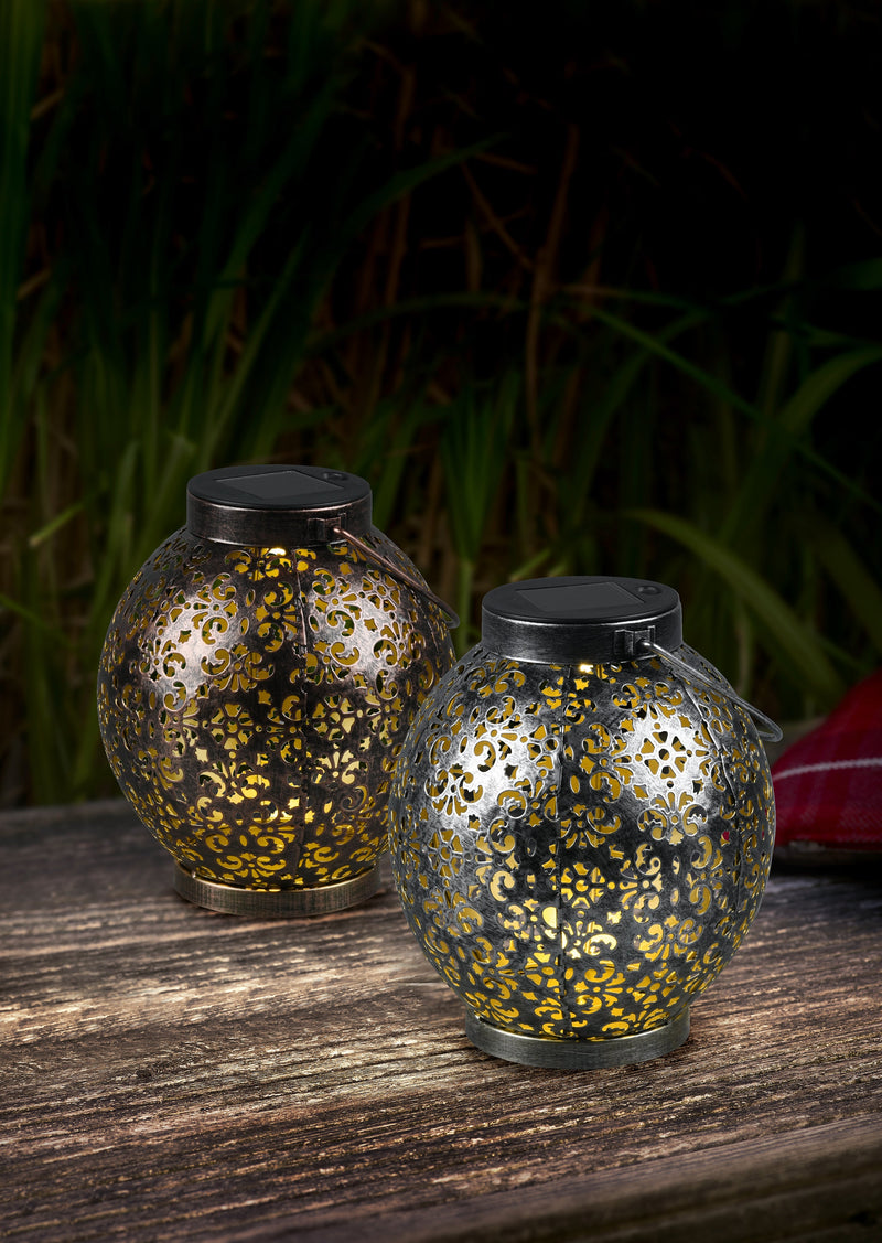 Lampada tavolo da Esterno a LED in Metallo Argento Anticato