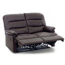 Divano 2 Posti Reclinabile Manuale in Similpelle Mara Marrone