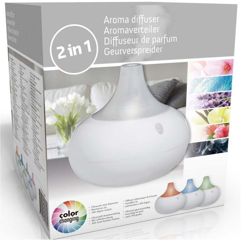 Diffusore Aromi USB Luce LED 8 Colori Aromaterapia Olio Profumato Bianco 140ml Grundig