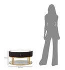 Tavolo da Caffe' Montpellier Nero Ø 75x36 cm in Ferro Legno 