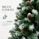 Albero di Natale Innevato Tirolese 180 cm Foltissimo con Pigne Bianco      