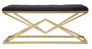 Panca Piramid 100x40x45 cm in Ferro e Spugna e Poliestere Oro e Nero