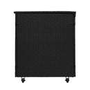 Baule da Esterno 138x70x80 cm in Rattan con Borsa Impermeabile Nero 