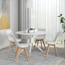 Set 4 Sedie Stile Nordico in Plastica con Cuscino in Finta Pelle 47x58x81 cm Bianco 
