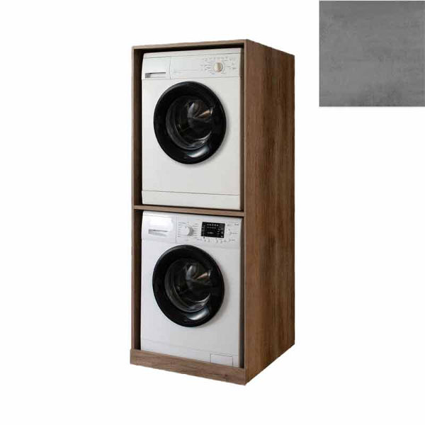 Mobile Lavanderia a Colonna per Lavatrice e Asciugatrice Senza Ante 70x70x174A cm in Nobilitato Unika Grigio Cemento prezzo