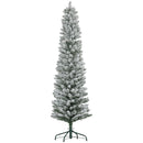 Albero di Natale Artificiale Innevato 180 cm 329 Rami e Luci LED Bianco Caldo Verde 