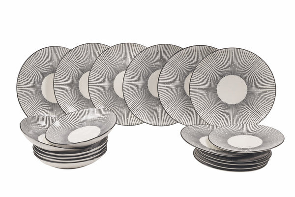 sconto Service de table 18 pièces en grès VdE Tivoli 1996 White Mamba