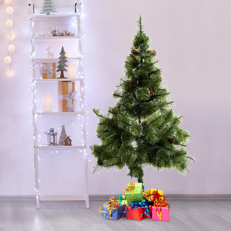 Albero di Natale Artificiale 150 cm 229 Rami con 35 Pigne 