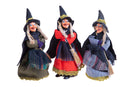 Set 6 Statuine Befana 28 cm in Tessuto e Plastica