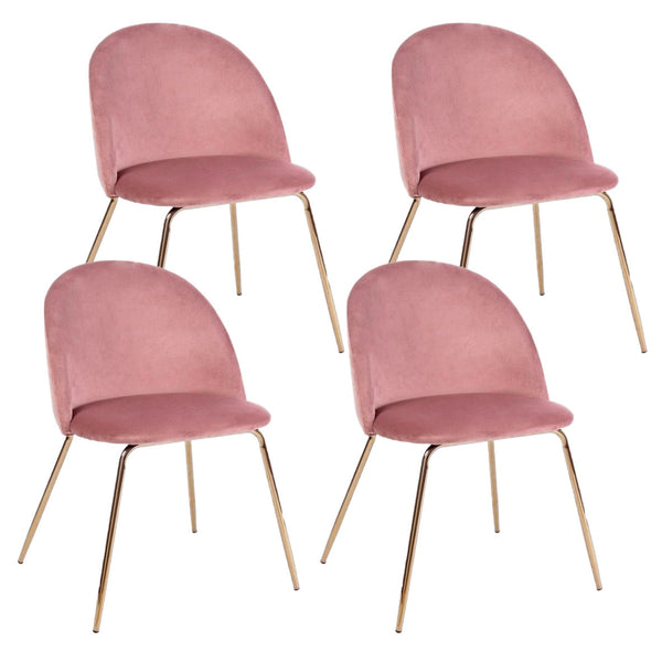 acquista Set 4 Sedie 49x55x77h cm Tanya Velluto Rosa