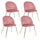 Set 4 Sedie 49x55x77h cm Tanya Velluto Rosa