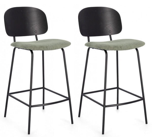 Lot de 2 tabourets 43,5x52,5x93,5 cm Sienna en tissu vert online