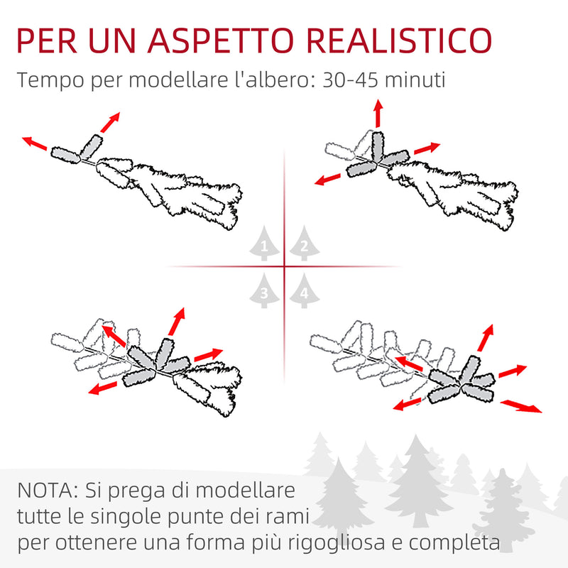 Albero di Natale 150 cm 1309 Ramia Caduta in Plastica Verde      