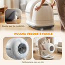 Lettiera Autopulente per Gatti 58,1x47,5x53 cm con Telecamera HD Contenitore da 7L e Sensori in PP e ABS Bianco e Grigio      